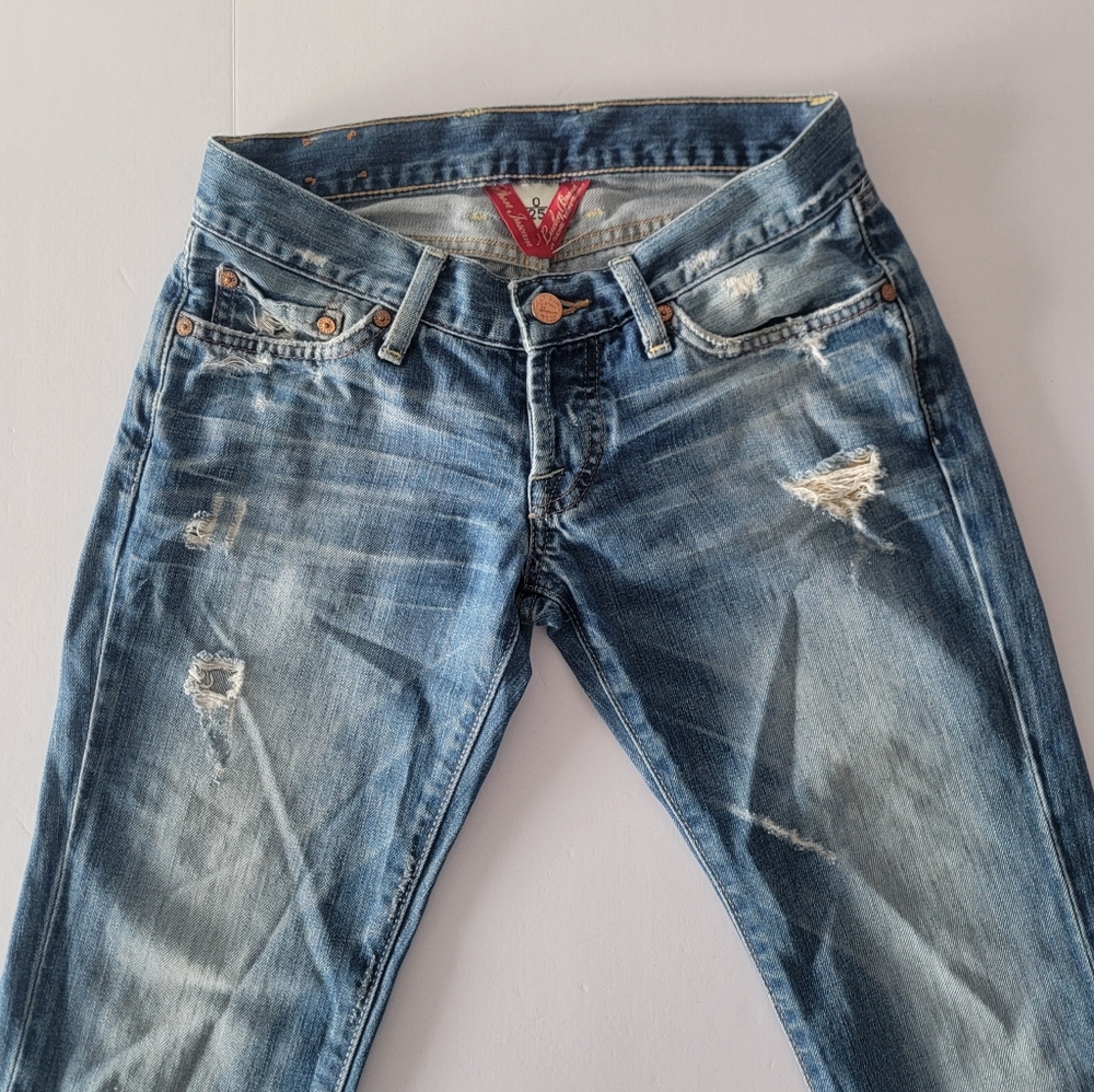 Lucky Brand By Gene Montesano Short Inseam Distressed Jeans Size 0/25 - Picture 3 of 15